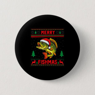 Kids Merry Fishmas B Fishing Christmas Pajamas Swe 6 Cm Round Badge