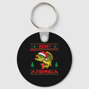 Kids Merry Fishmas B Fishing Christmas Pajamas Swe Key Ring