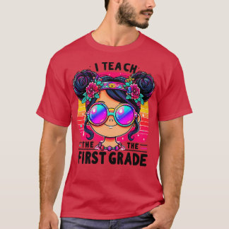 Kids Messy Bun First Grade First Day Girls Toddler T-Shirt