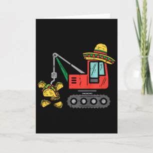 Kids Mexican Crane Tacos Boys Cinco De Mayo Fiesta Card