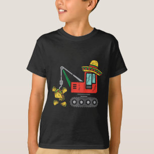 Kids Mexican Crane Tacos Boys Cinco De Mayo Fiesta T-Shirt