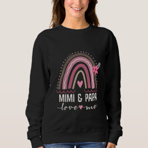 Kids Mimi And Papa Love Me Granddaughter Rainbow Sweatshirt