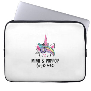 Kids Mimi and PopPop Love Me Grandchild Girl Unico Laptop Sleeve