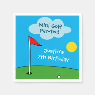 Kid's mini golf putt putt golfing Birthdays party Napkin