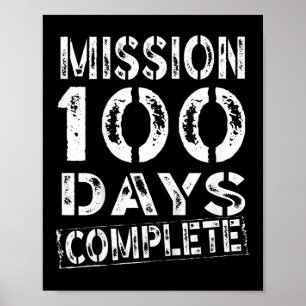 Kids Mission 100 Days Of School Complete Boy Soldi Poster
