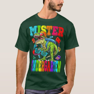 Kids Mister Kindergarten Dude Monster Truck Dinosa T-Shirt