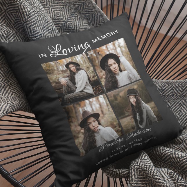 Kids Modern 4 Photo Collage Memorial Cushion (Creator Uploaded)