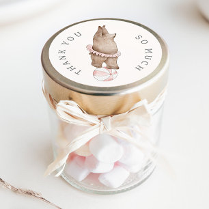 Kids' Modern Bear Circus   Girls Birthday Favours Classic Round Sticker