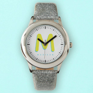 Kids Modern Cute Cool Custom Name 3D Monogram Watch