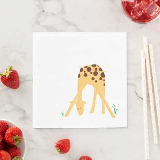 Kid's Modern Giraffe Birthday Baby Shower Napkin
