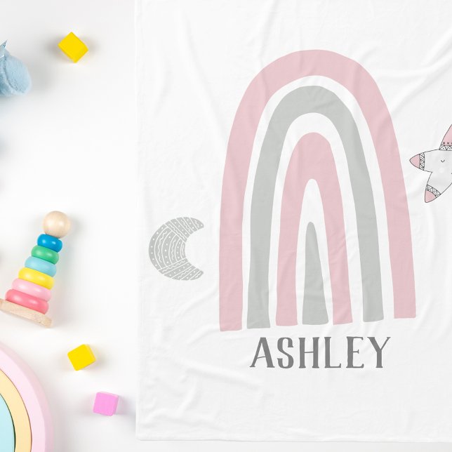 Kids Modern Rainbow Personalised Fleece Blanket (Creator Uploaded)