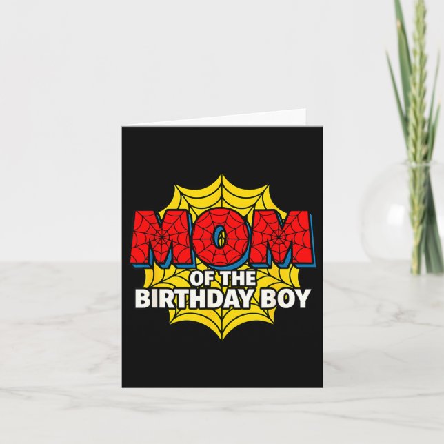 Kids Mom Of The Birthday Boy Sder Theme Party Matc Card (Front)