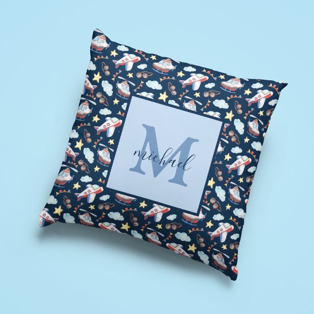 Kids Monogram Aviation  Cushion (Creator Uploaded)