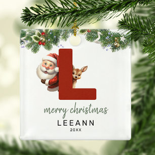 Kids Monogram Christmas Tree  Metal Tree Decoration
