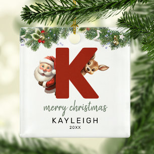 Kids Monogram Christmas Tree Metal Tree Decoration