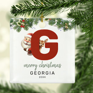 Kids Monogram Christmas Tree  Metal Tree Decoration
