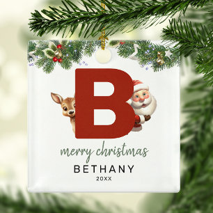 Kids Monogram Christmas Tree  Metal Tree Decoration
