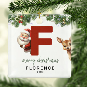 Kids Monogram Christmas Tree Metal Tree Decoration