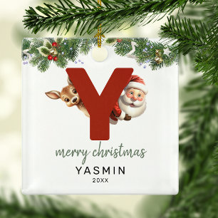 Kids Monogram Christmas Tree  Metal Tree Decoration