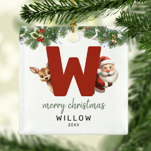 Kids Monogram Christmas Tree  Metal Tree Decoration