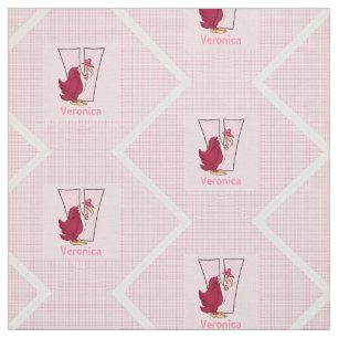 Kid's Monogrammed "V" Pink Vulture Fabric