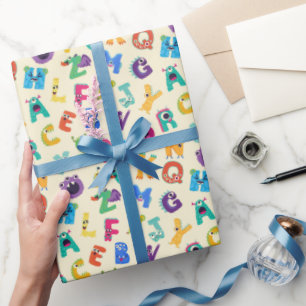 Kids Monster ABC Silly Alphabet Monsters Wrapping Paper