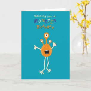 Kids Monster Birthday Card