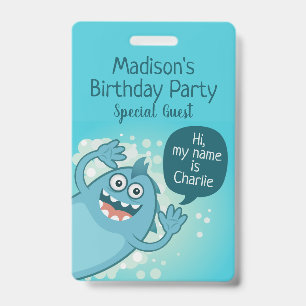 Kids’ Monster custom text badges ID Badge