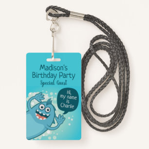 Kids’ Monster custom text badges ID Badge