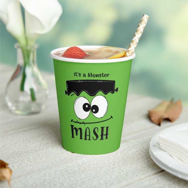 Kids Monster Mash Halloween Birthday Party Paper Cups (Insitu)