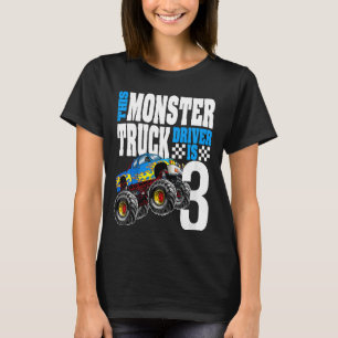 Kids Monster Truck 3rd Birthday 3 Years Monster Tr T-Shirt