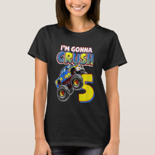 Kids Monster Truck 5th Birthday 5 year Old Birthda T-Shirt
