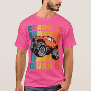 Kids Monster Truck 5th birthday I'm Ready to Crush T-Shirt