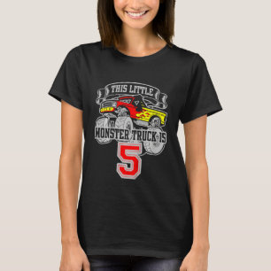 Kids Monster Truck 5th Birthday This Small Monster T-Shirt