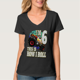 Kids Monster Truck 6 Year Old Birthday T-Shirt