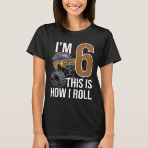 Kids Monster Truck 6th Birthday 6 year Old Birthda T-Shirt
