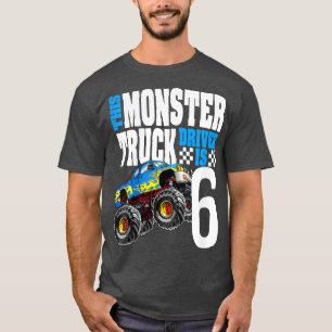 Kids Monster Truck 6th Birthday 6 Years Monster Tr T-Shirt