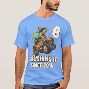 Kids monster truck 8th birthday shirt crushing it