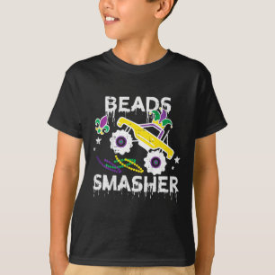 Kids Monster Truck Beads Smasher Mardi Gras Tee To
