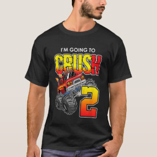 Kids Monster Truck Birthday 2 Year Old 2nd Birthda T-Shirt
