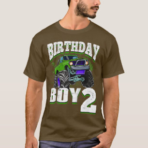 Kids Monster Truck Birthday Boy Is 2 Kids 2nd Birt T-Shirt