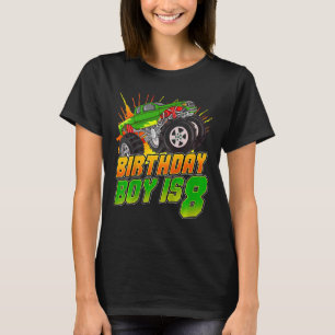 Kids Monster Truck Birthday Boy Is 8 Kids 8th Birt T-Shirt