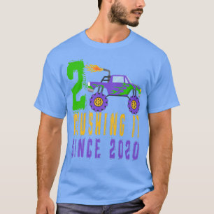 Kids Monster Truck Birthday Party - 2 Year Old in T-Shirt