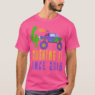 Kids Monster Truck Birthday Party - Four Year Old T-Shirt