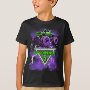 Kids Monster Truck Crushing "Age" Birthday T-shirt