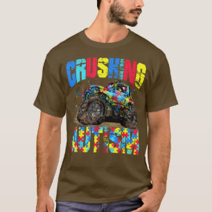 Kids Monster Truck Crushing Autism Shirt Autism Aw