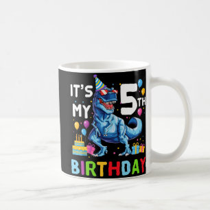 Kids Monster Truck Crushing being 5 Five Years Old Coffee Mug