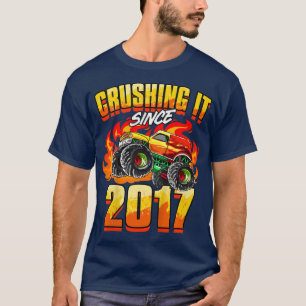 Kids Monster Truck Crushing It Since 2017 Kids Bir T-Shirt