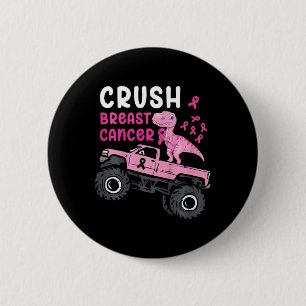 Kids Monster Truck Dinosaur Crush Breast Cancer Aw 6 Cm Round Badge