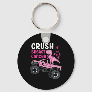 Kids Monster Truck Dinosaur Crush Breast Cancer Aw Key Ring